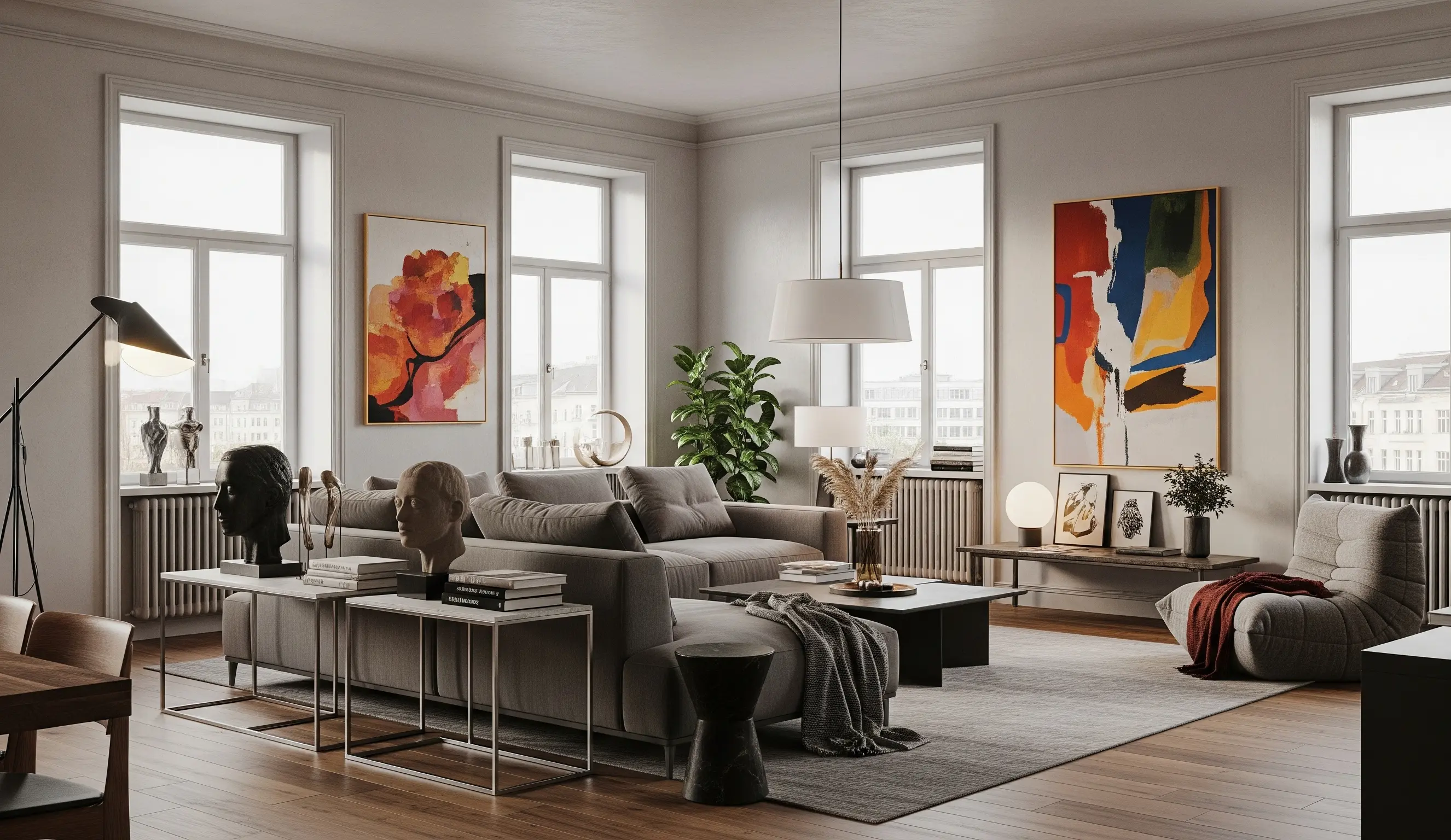 Wohnzimmer Eckperspektive