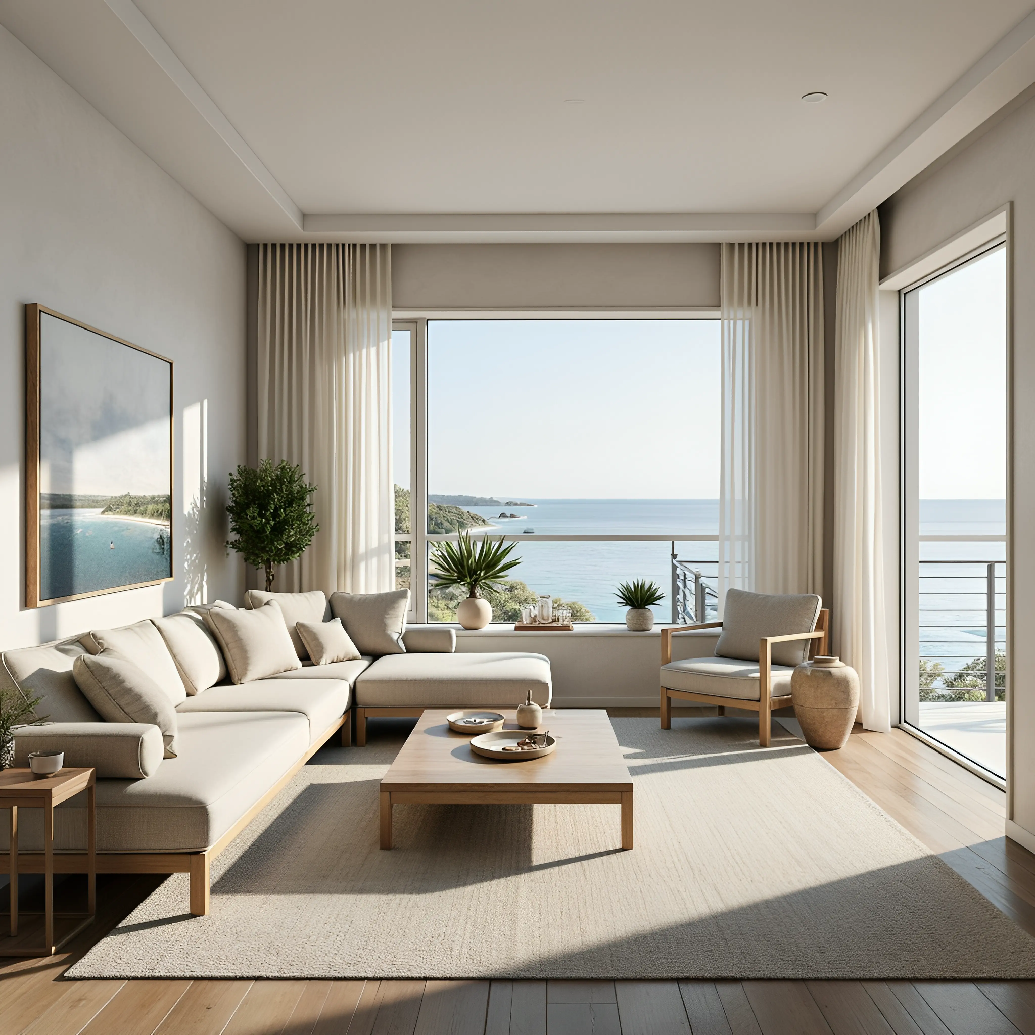 Wohnzimmer Meerblick Panorama